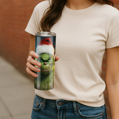 Grinch Christmas Personalized Skinny Tumbler