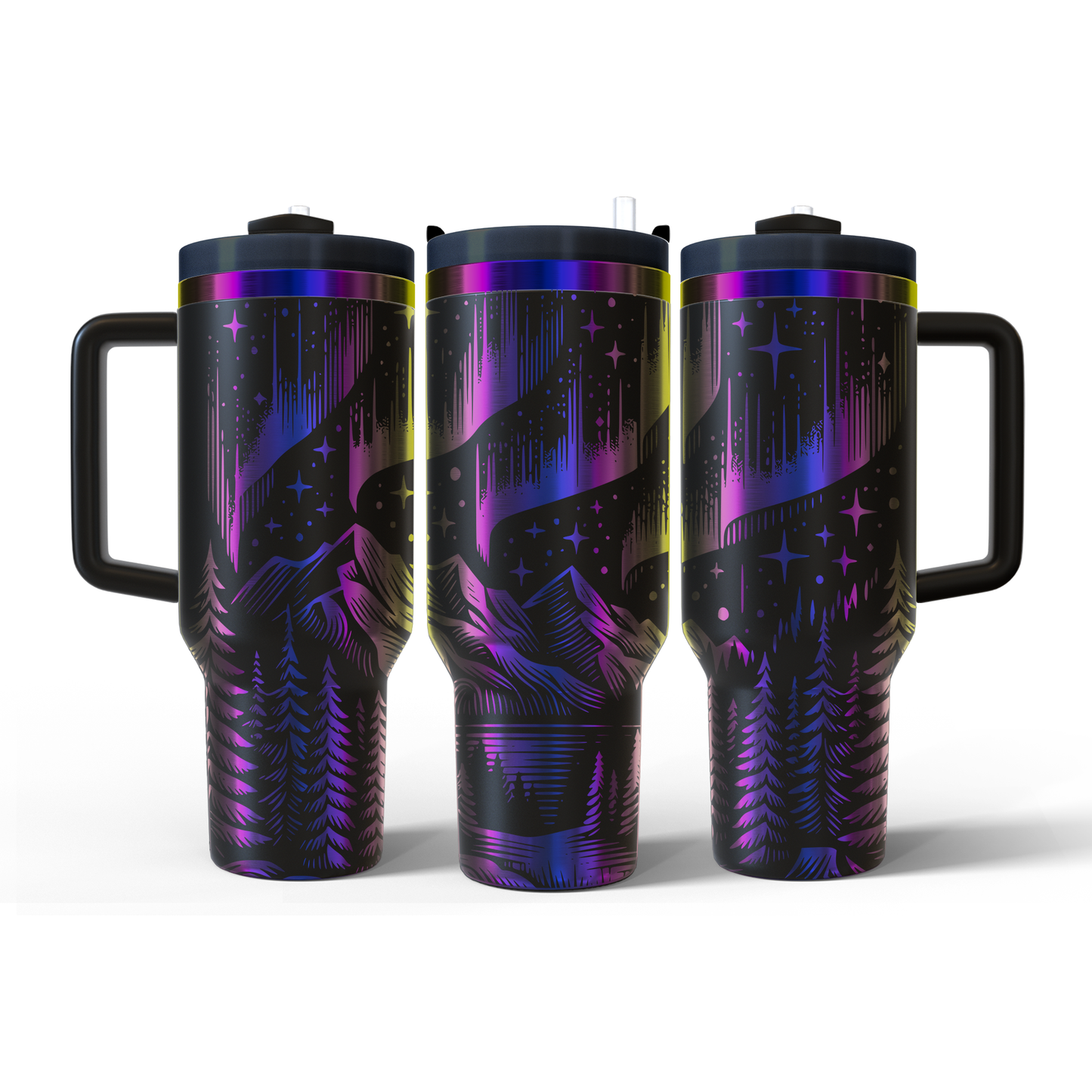 40 oz Black/Rainbow Tumbler