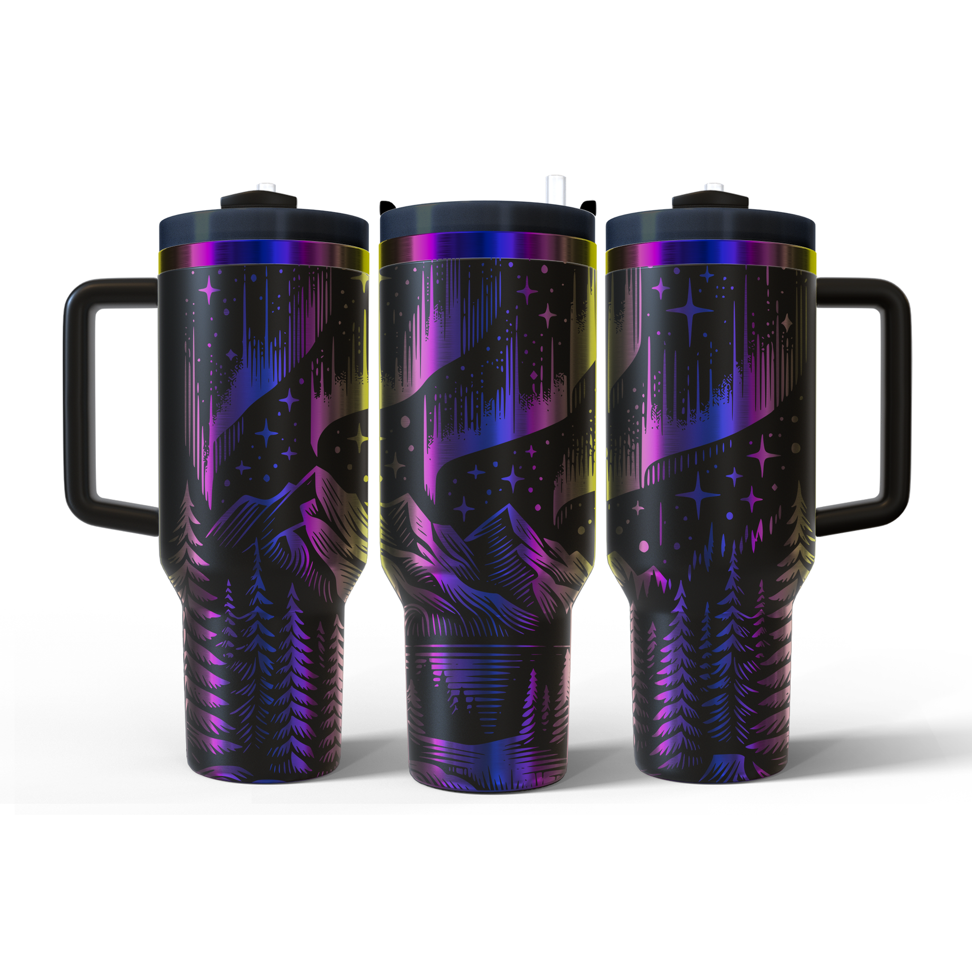 40 oz Black/Rainbow Tumbler