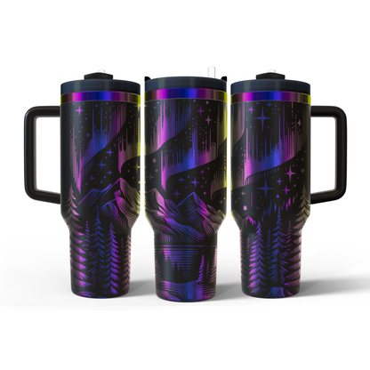 40 oz Black/Rainbow Tumbler