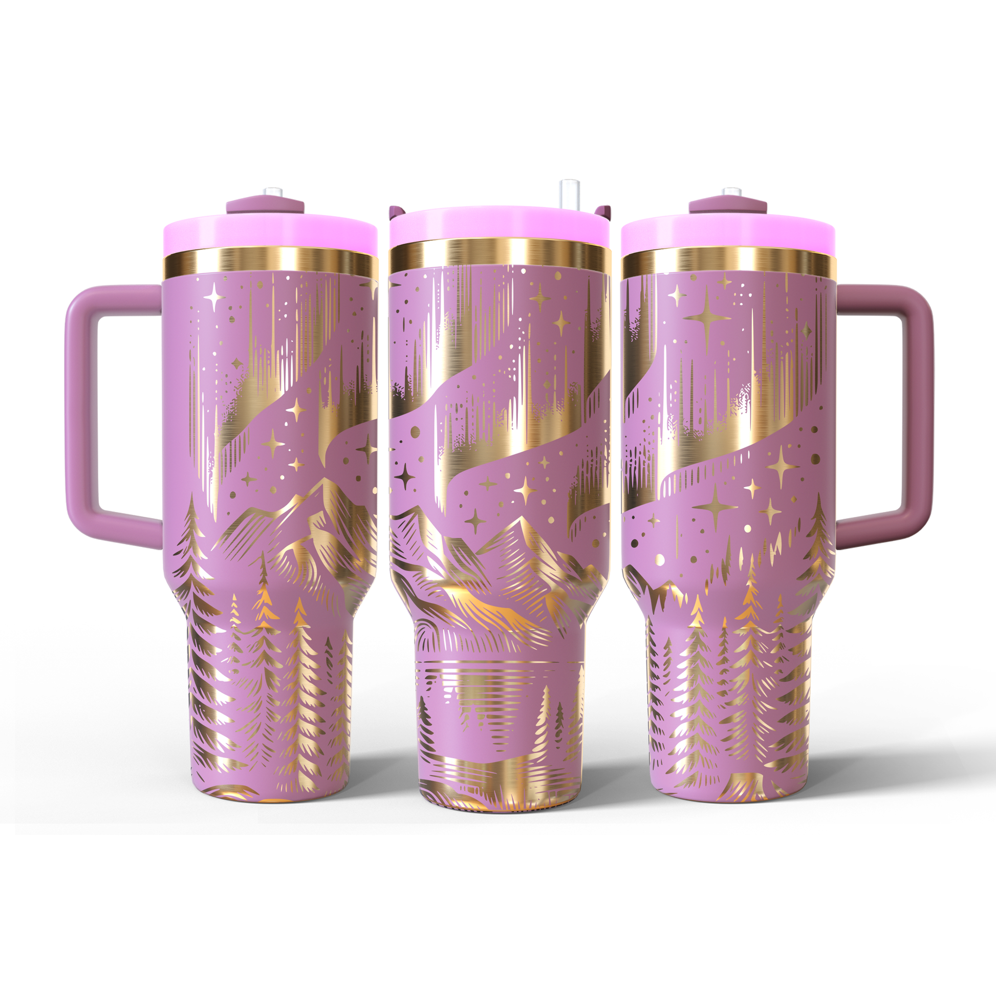 40 oz Soft Pink/Gold Tumbler