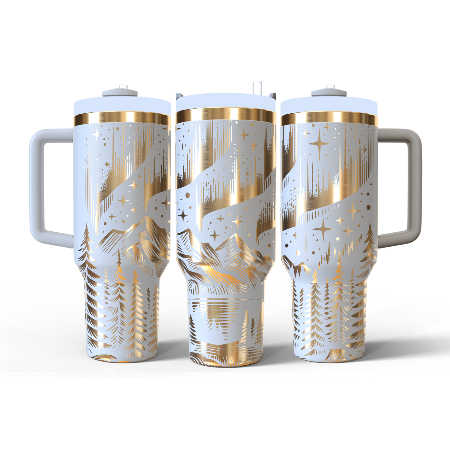 40 oz White/Gold Tumbler