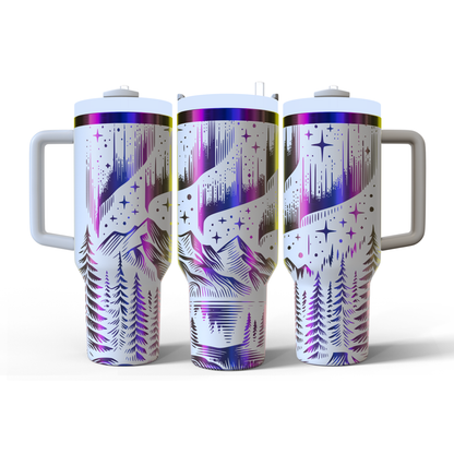40 oz White/Rainbow Tumbler