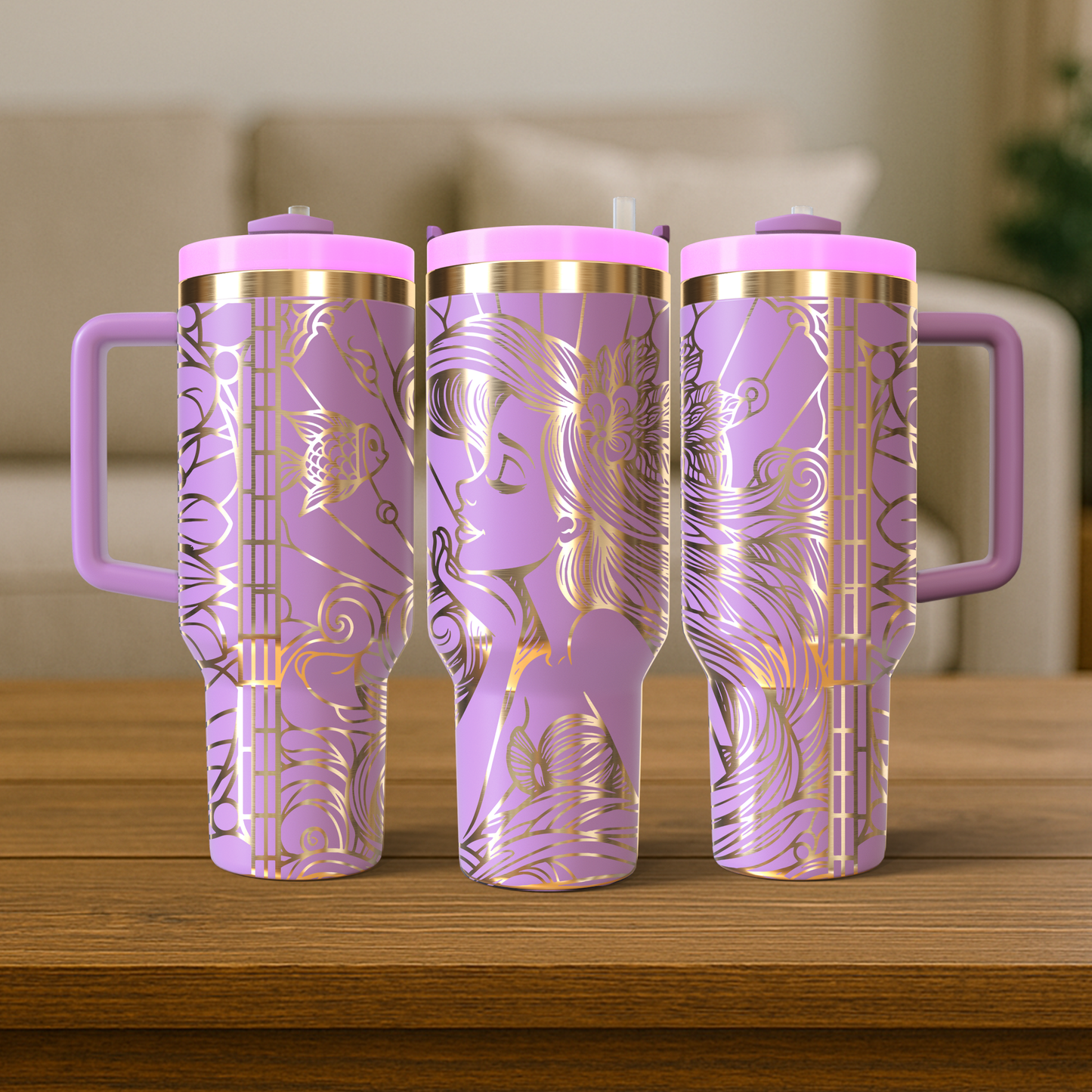 40 oz Soft Pink/Gold Tumbler