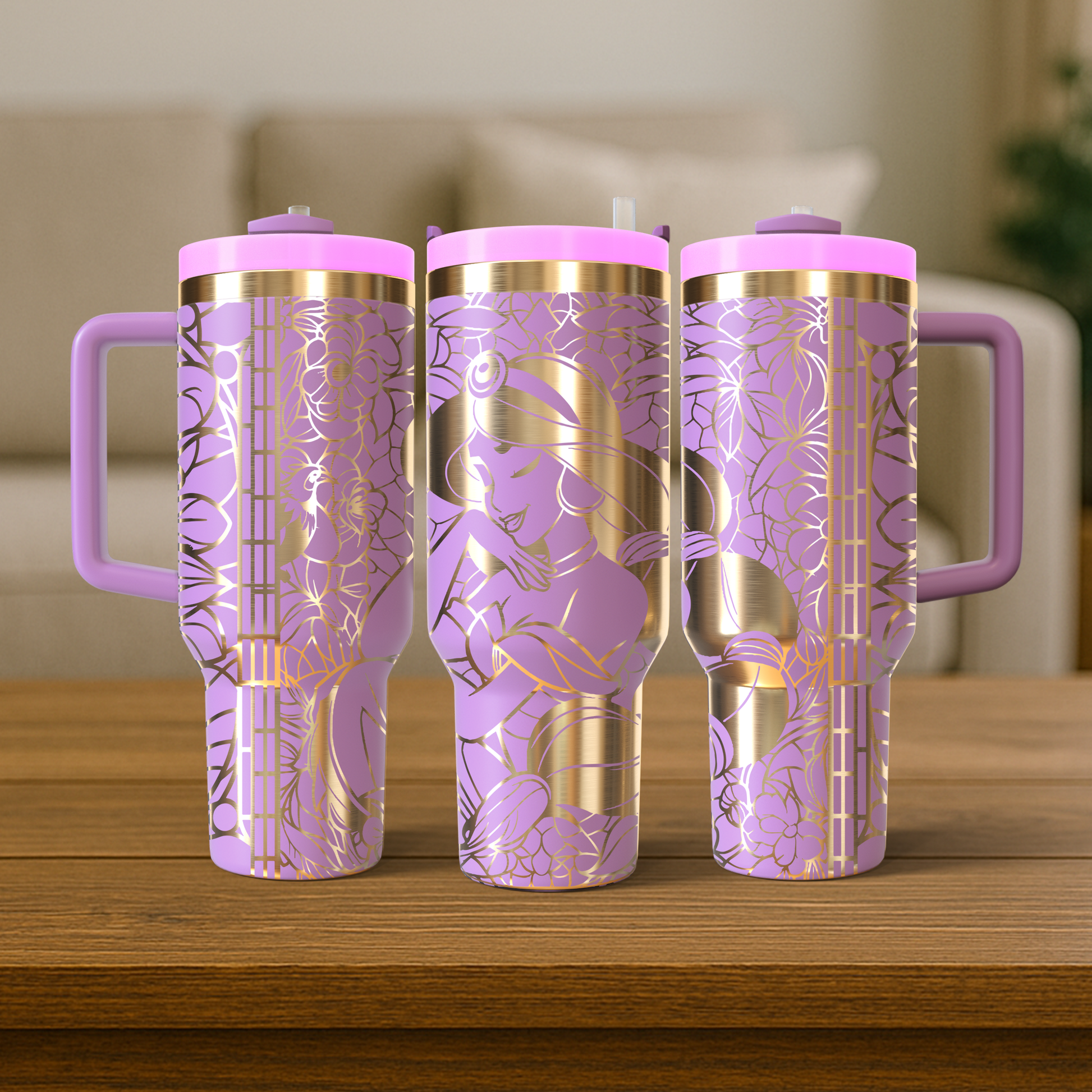 40 oz Soft Pink/Gold Tumbler