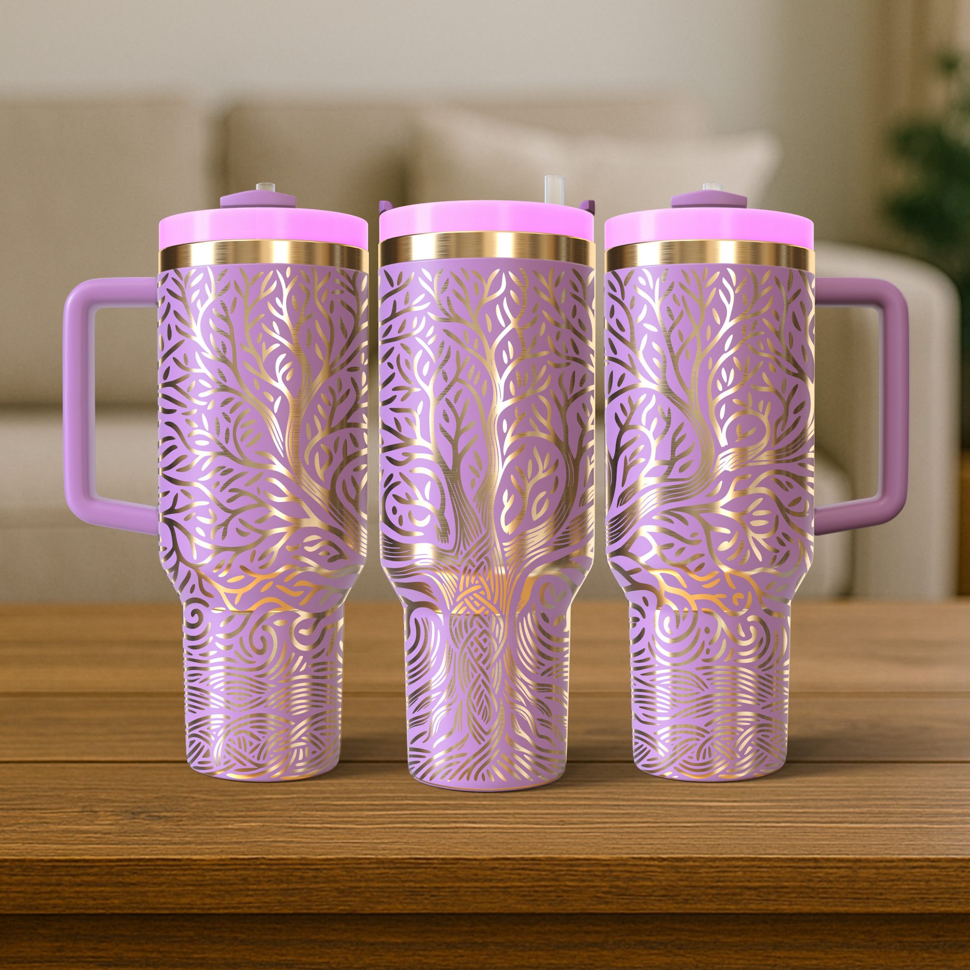 40 oz Soft Pink/Gold Tumbler