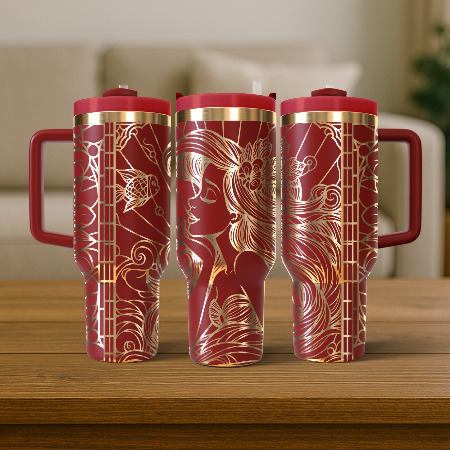 40 oz Red/Gold Tumbler