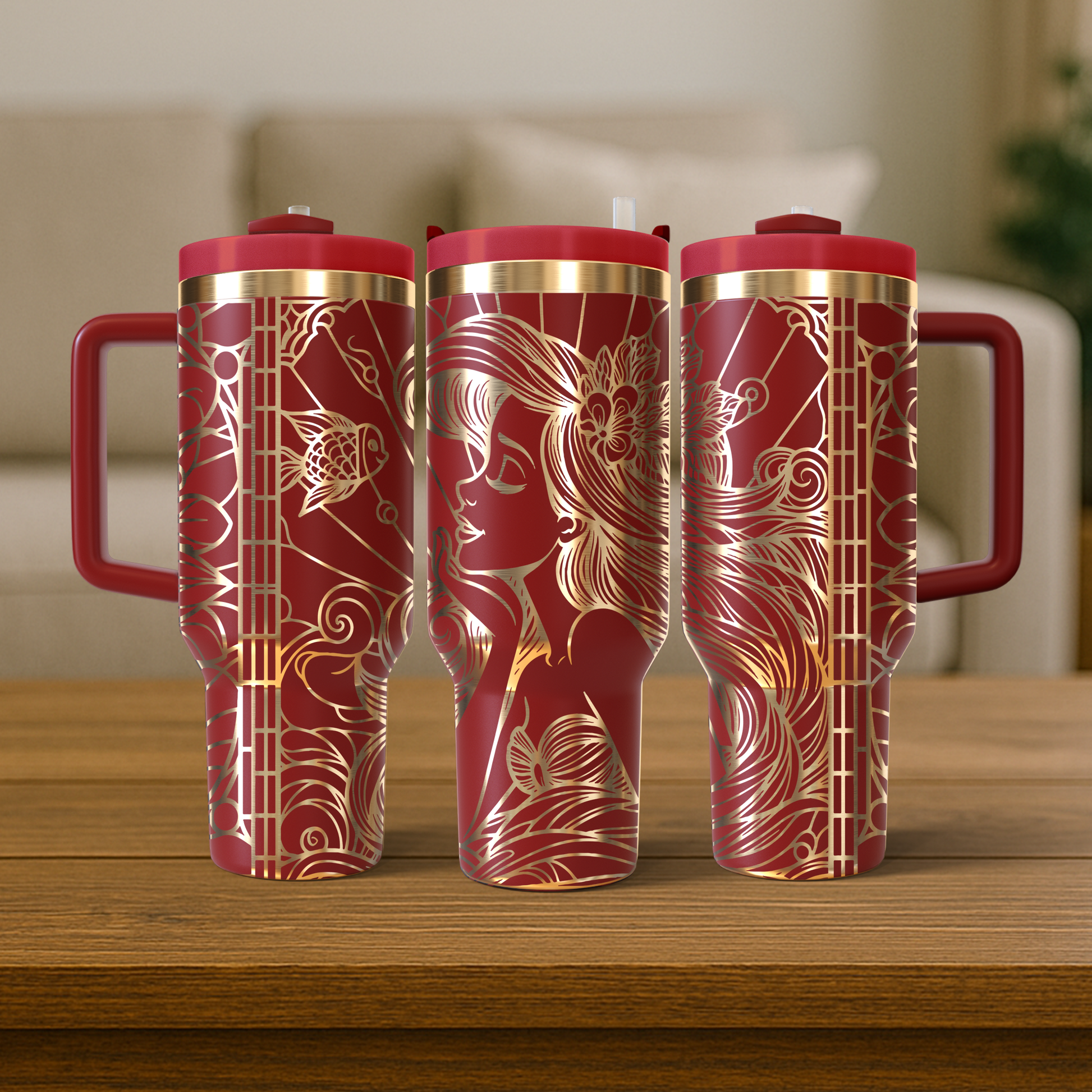 40 oz Red/Gold Tumbler