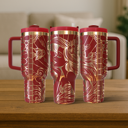 40 oz Red/Gold Tumbler