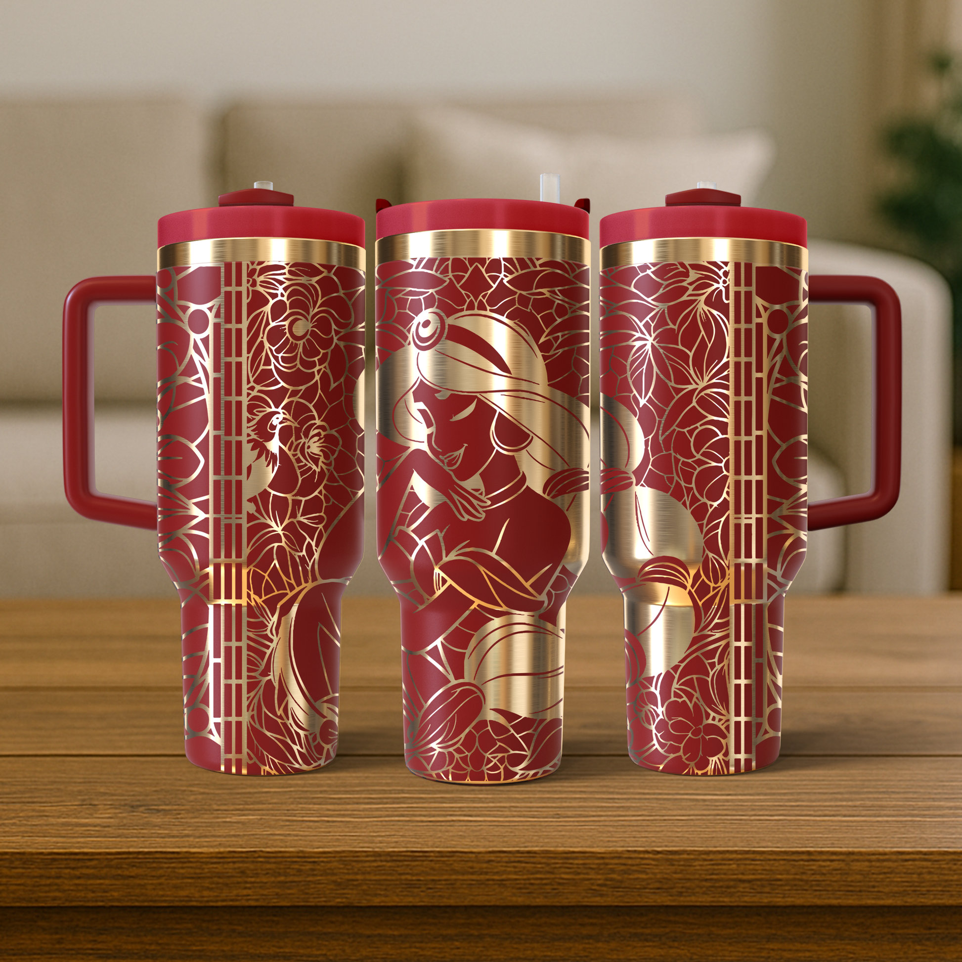 40 oz Red/Gold Tumbler
