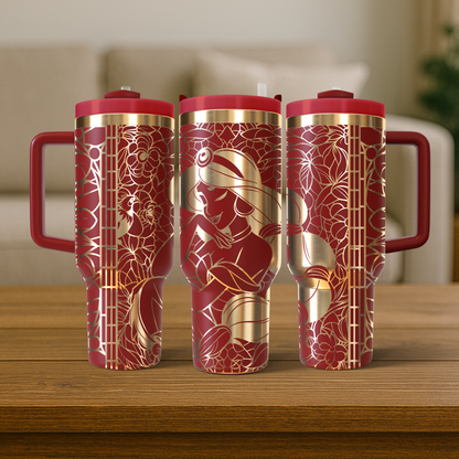 40 oz Red/Gold Tumbler
