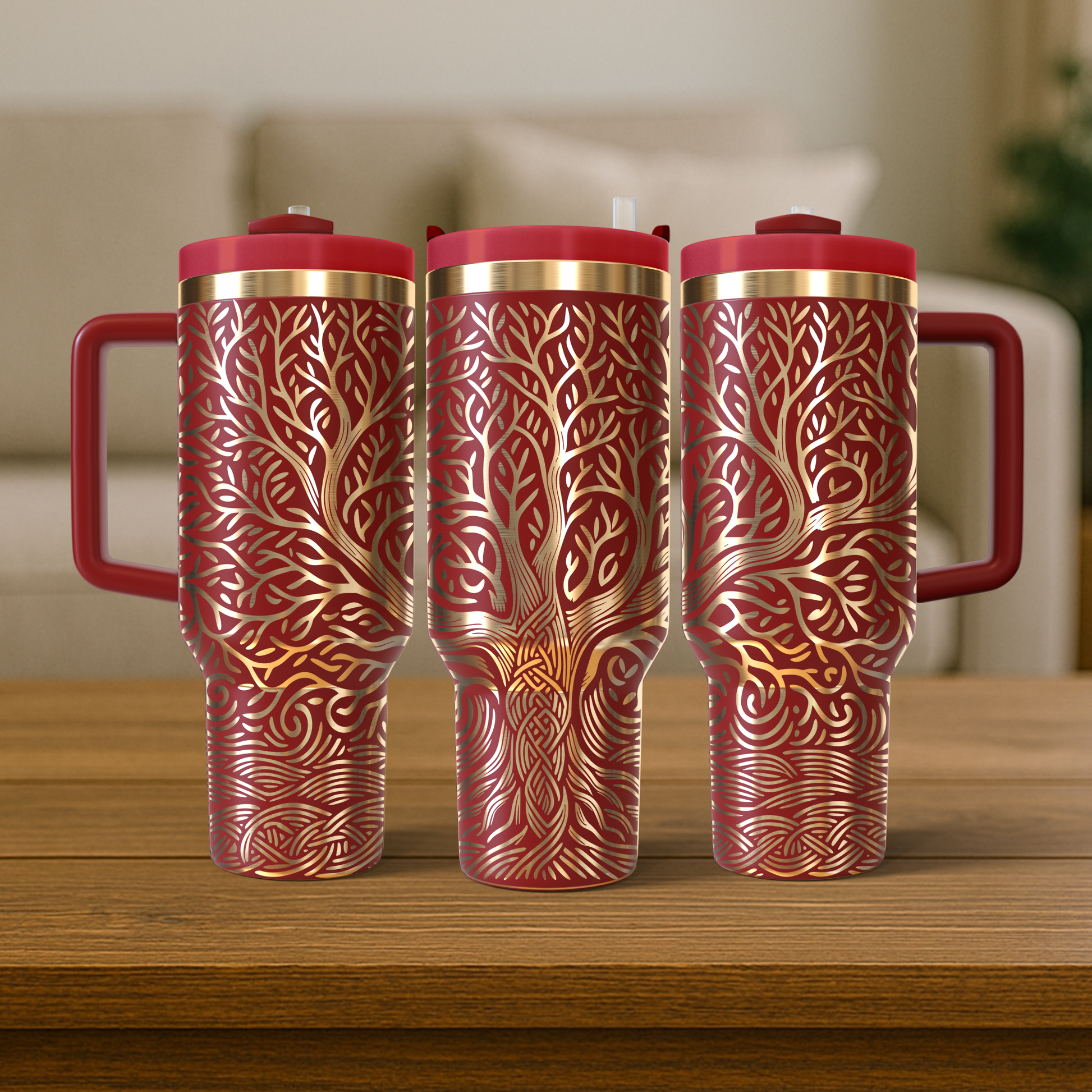 40 oz Red/Gold Tumbler