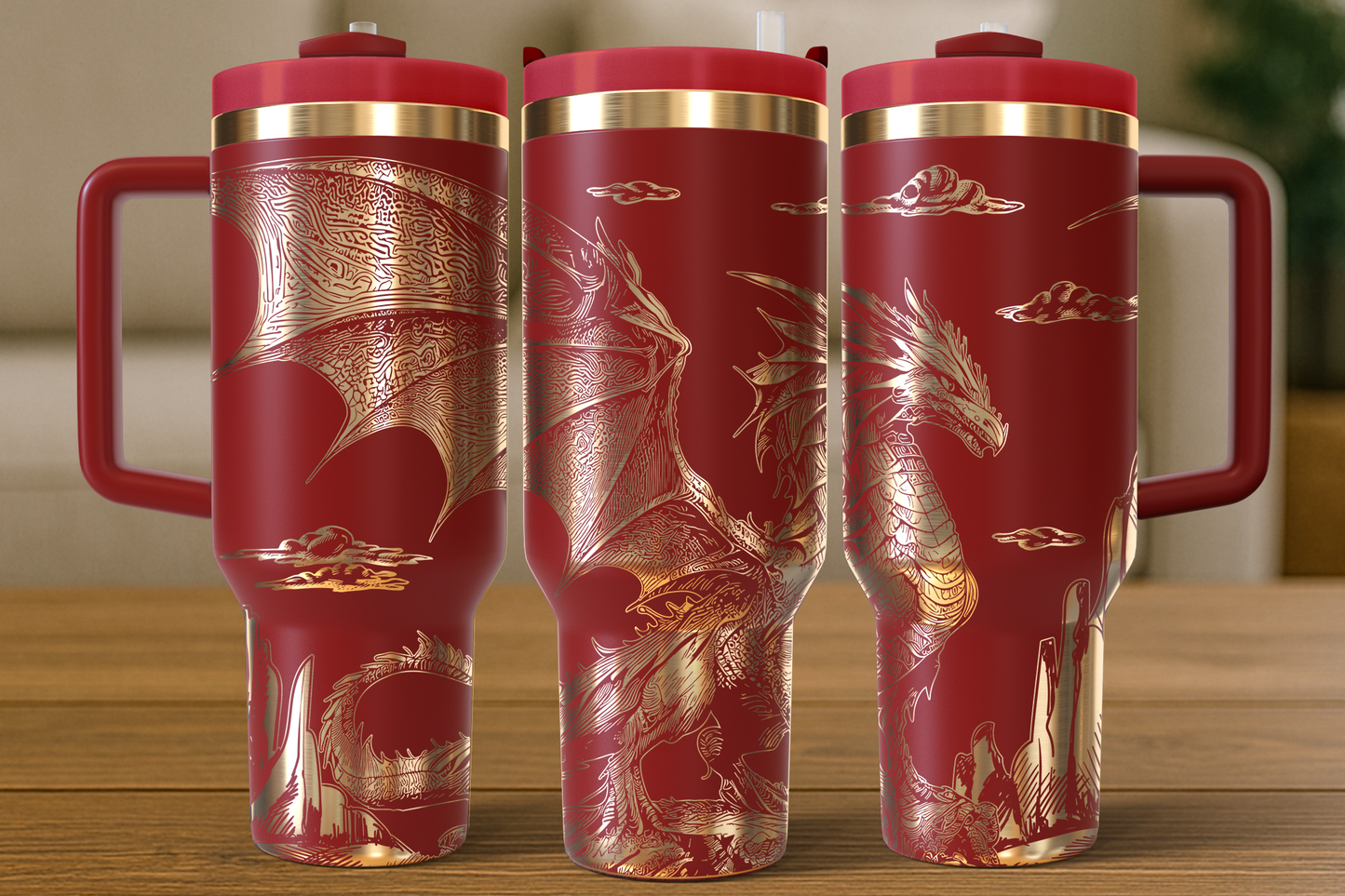 40 oz Red/Gold Tumbler