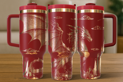 40 oz Red/Gold Tumbler