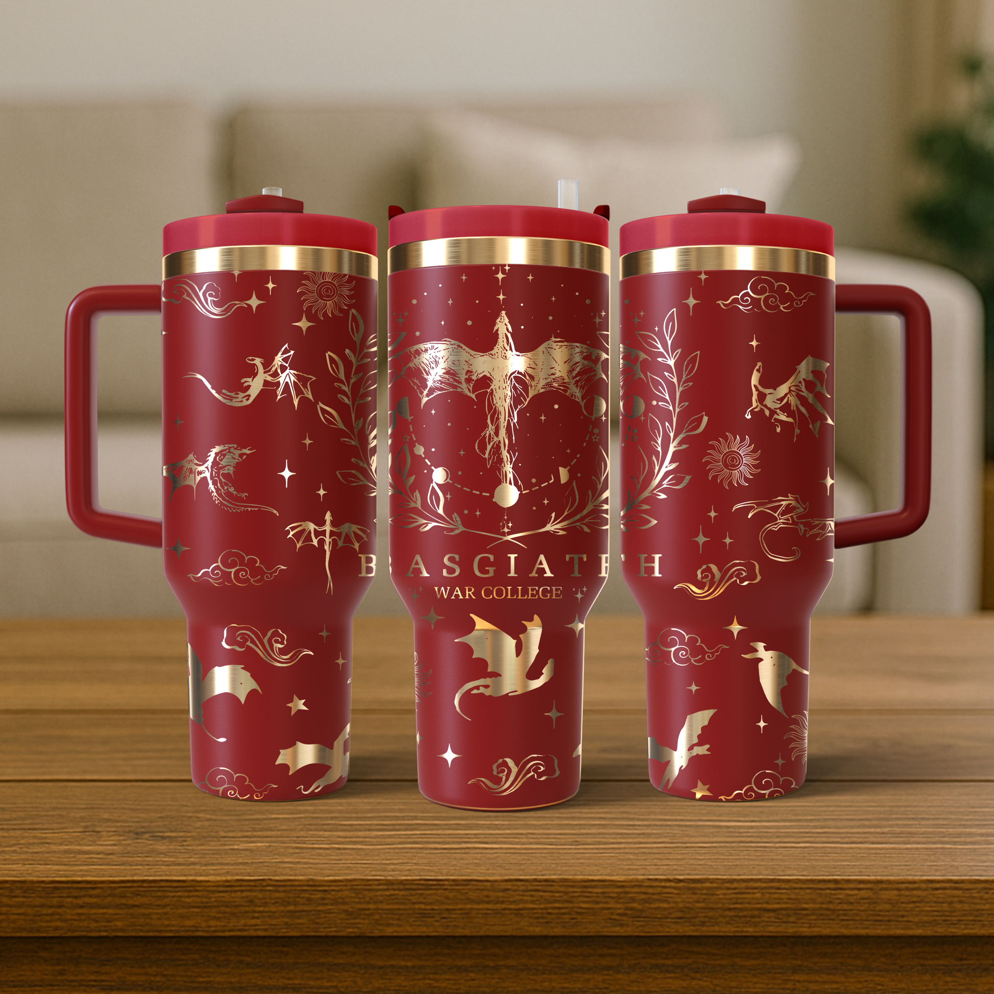 40 oz Red/Gold Tumbler