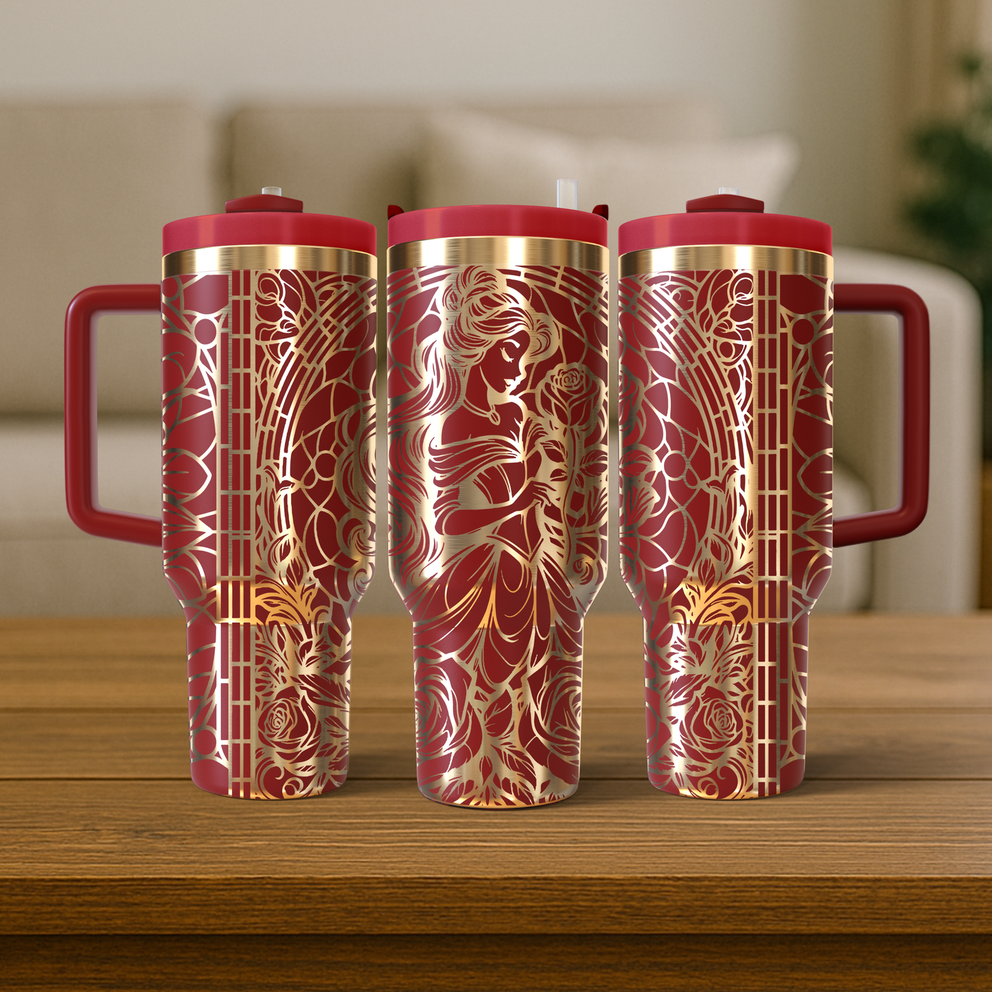 40 oz Red/Gold Tumbler