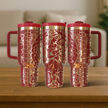 40 oz Red/Gold Tumbler