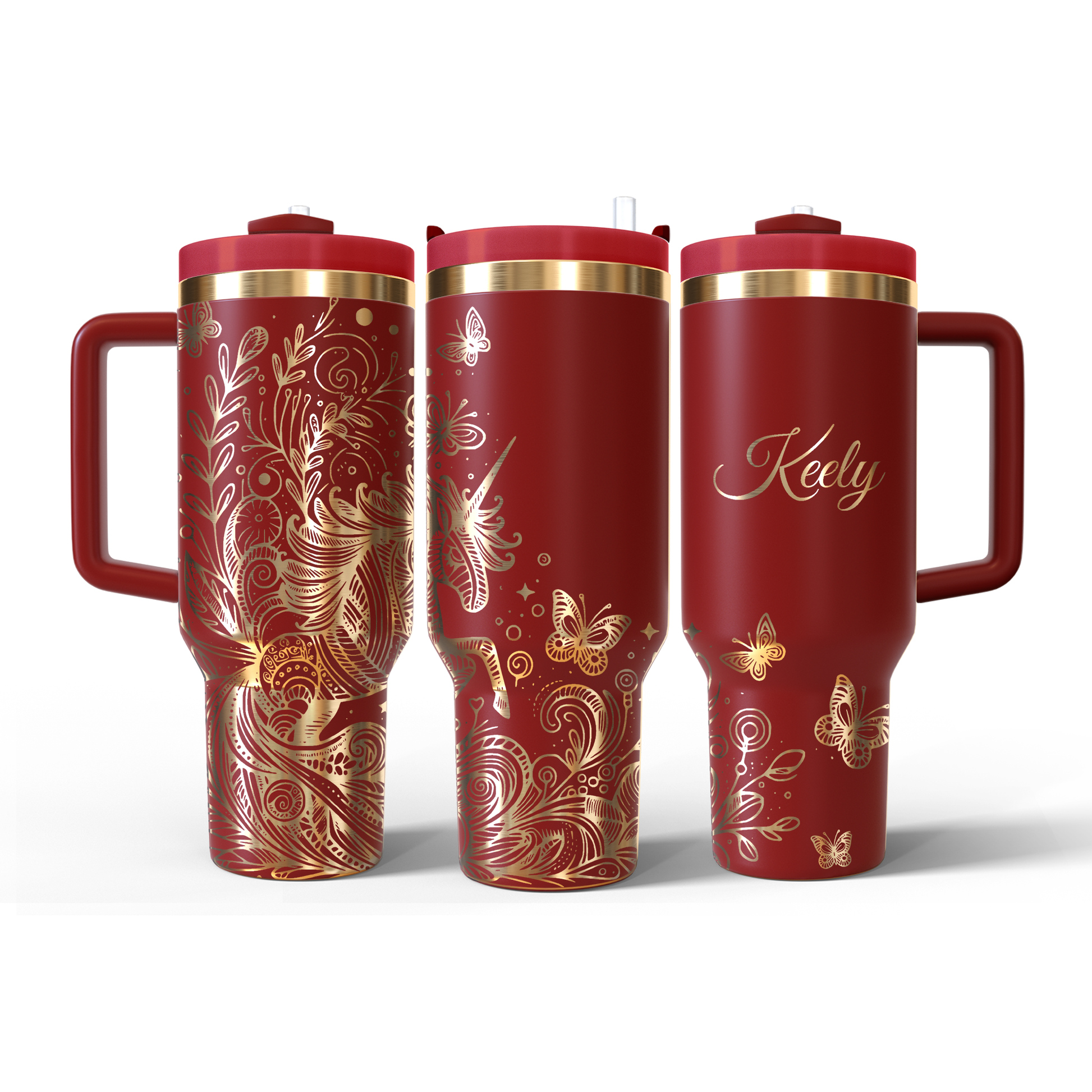 40 oz Red/Gold Tumbler