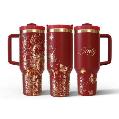 40 oz Red/Gold Tumbler