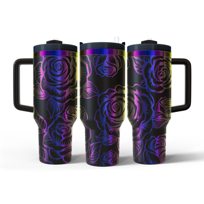 40 oz Black/Rainbow Tumbler
