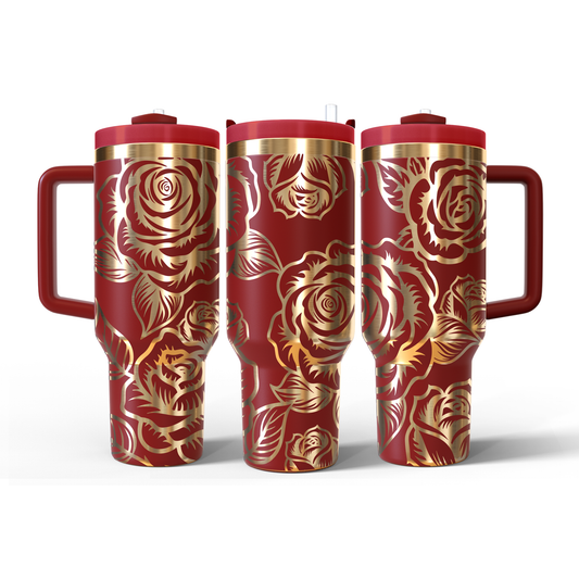 40 oz Red/Gold Tumbler