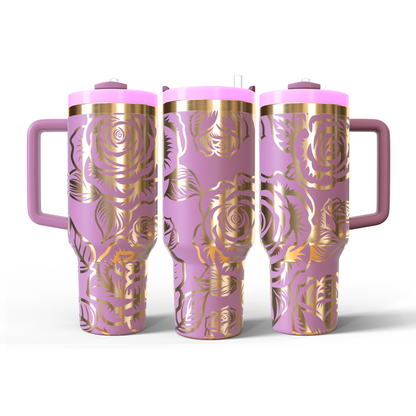 40 oz Soft Pink/Gold Tumbler