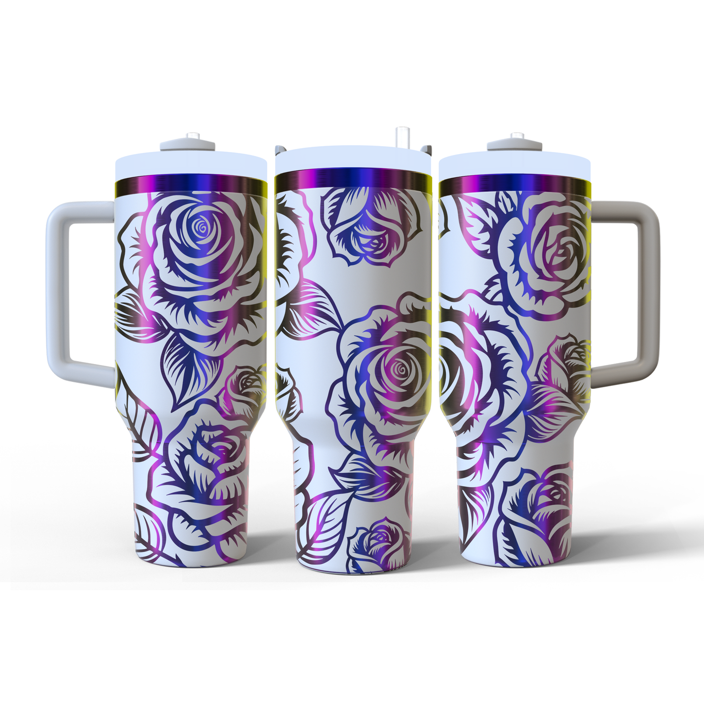 40 oz White/Rainbow Tumbler