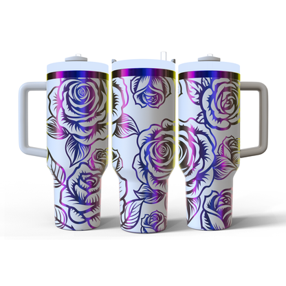 40 oz White/Rainbow Tumbler