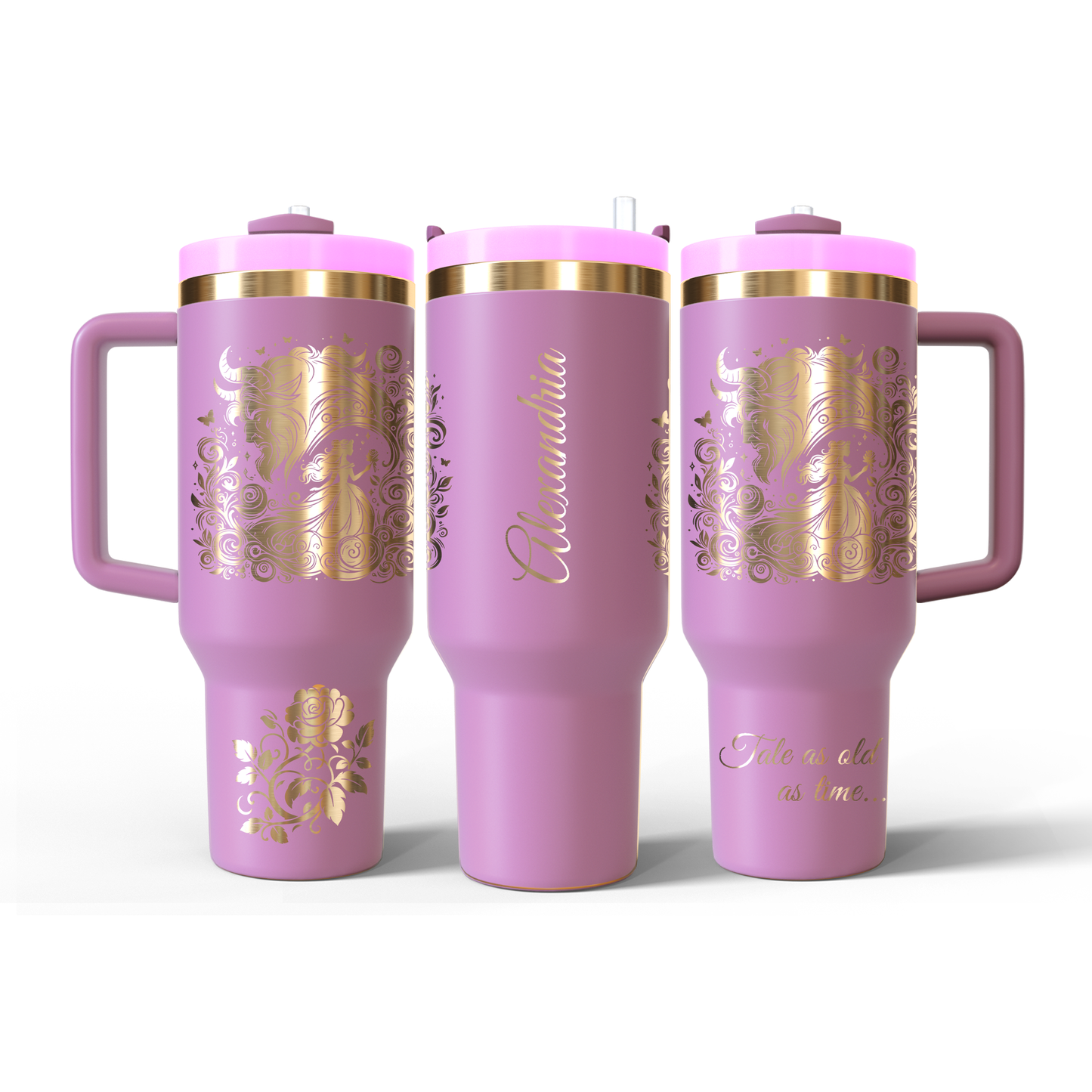 40 oz Soft Pink/Gold Tumbler