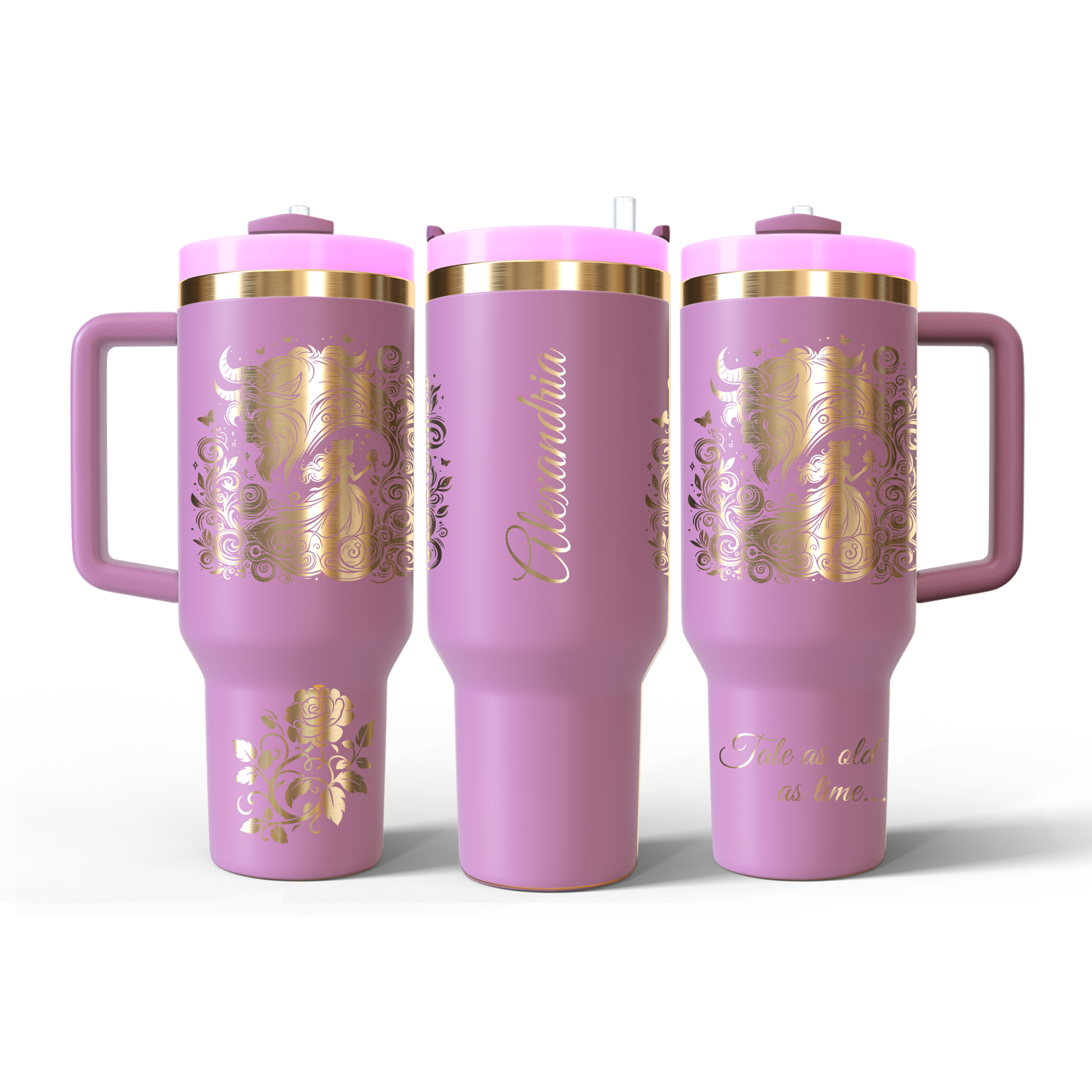 40 oz Soft Pink/Gold Tumbler