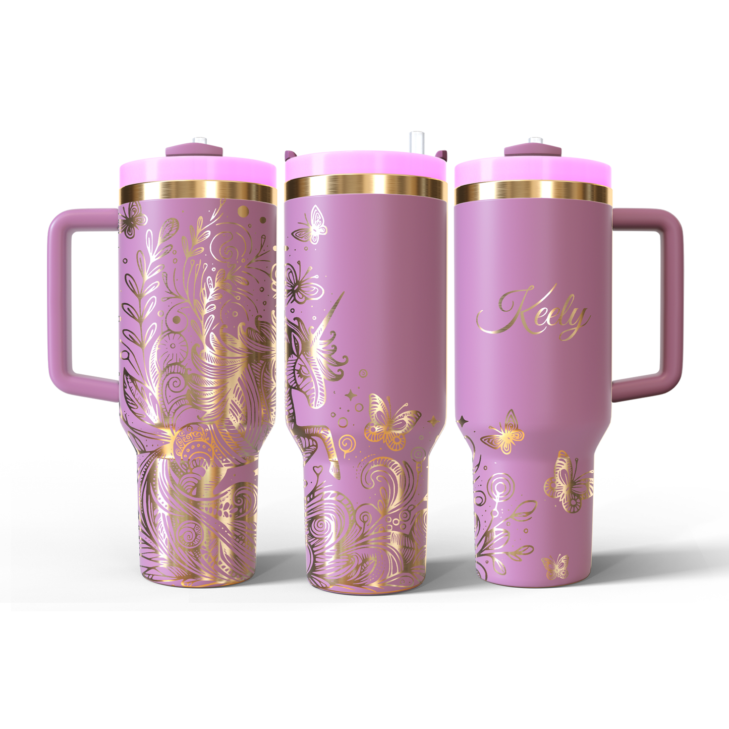 40 oz Soft Pink/Gold Tumbler