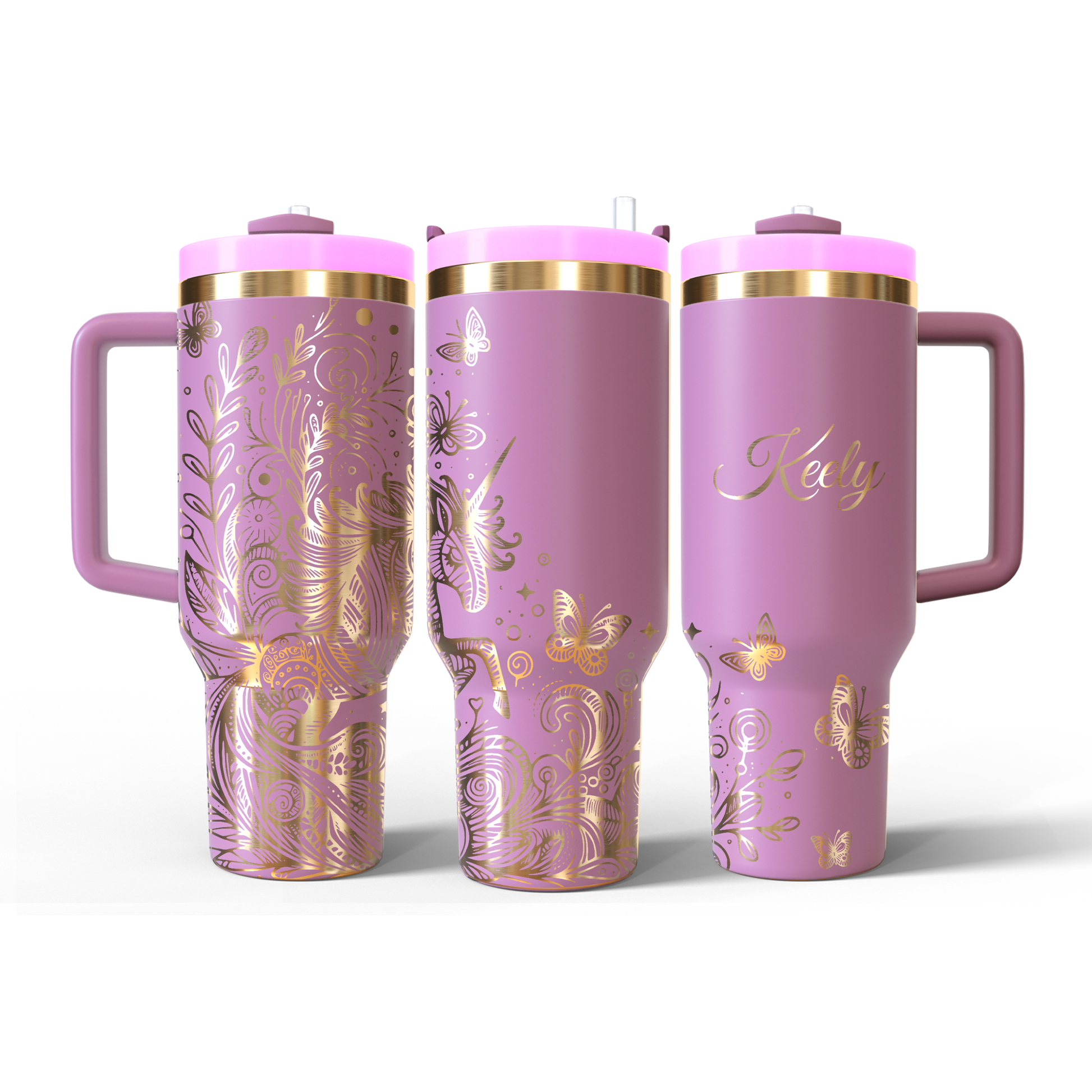 40 oz Soft Pink/Gold Tumbler