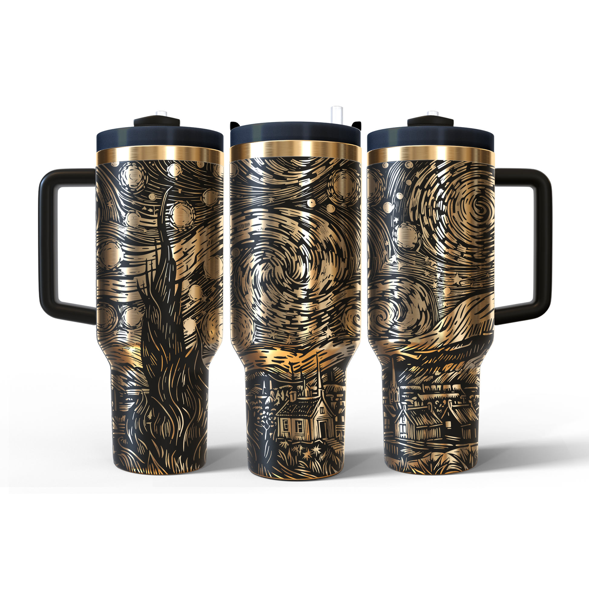 40 oz Black/Gold Tumbler