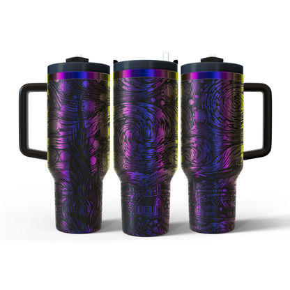 40 oz Black/Rainbow Tumbler