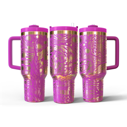 40 oz Hot Pink/Gold Tumbler
