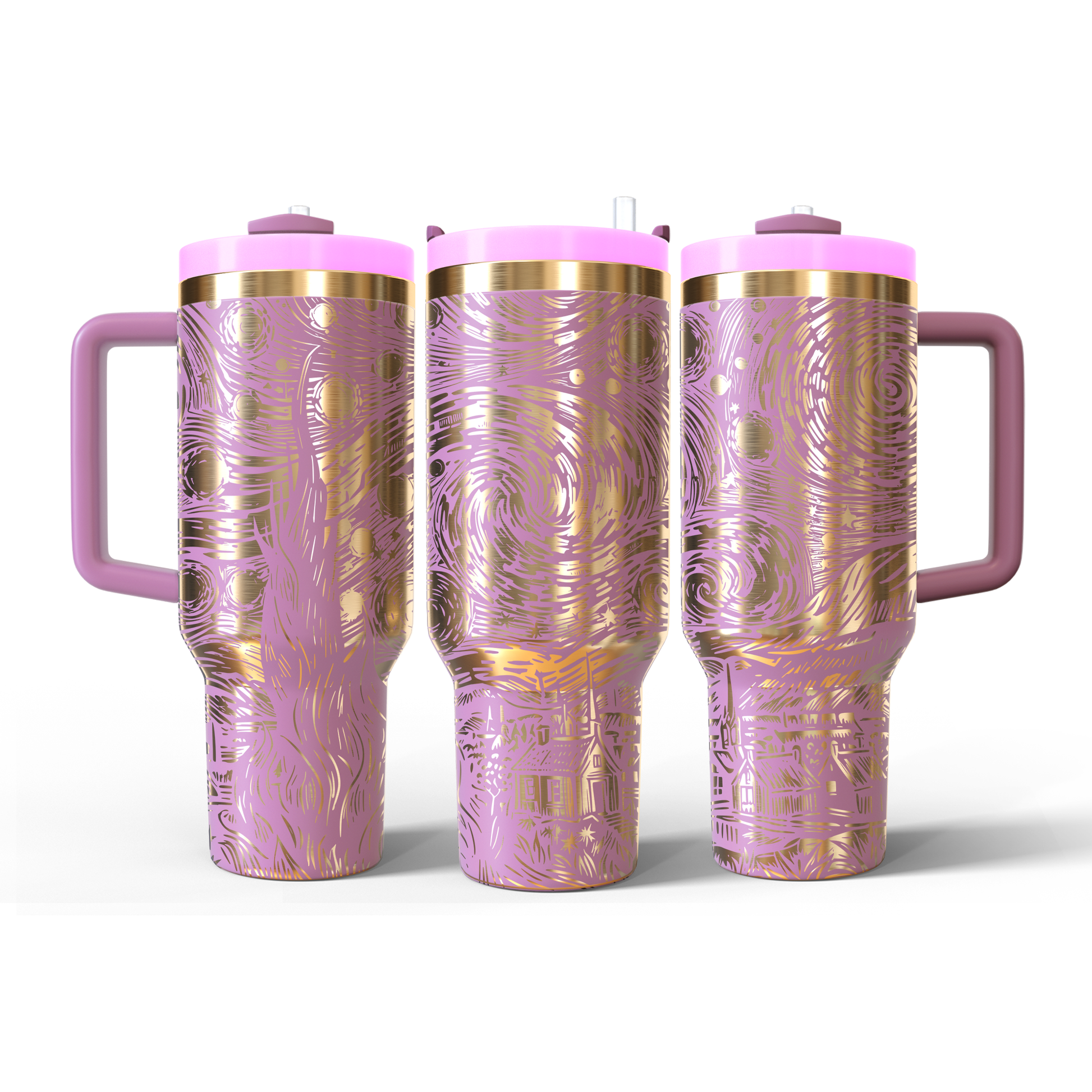 40 oz Soft Pink/Gold Tumbler
