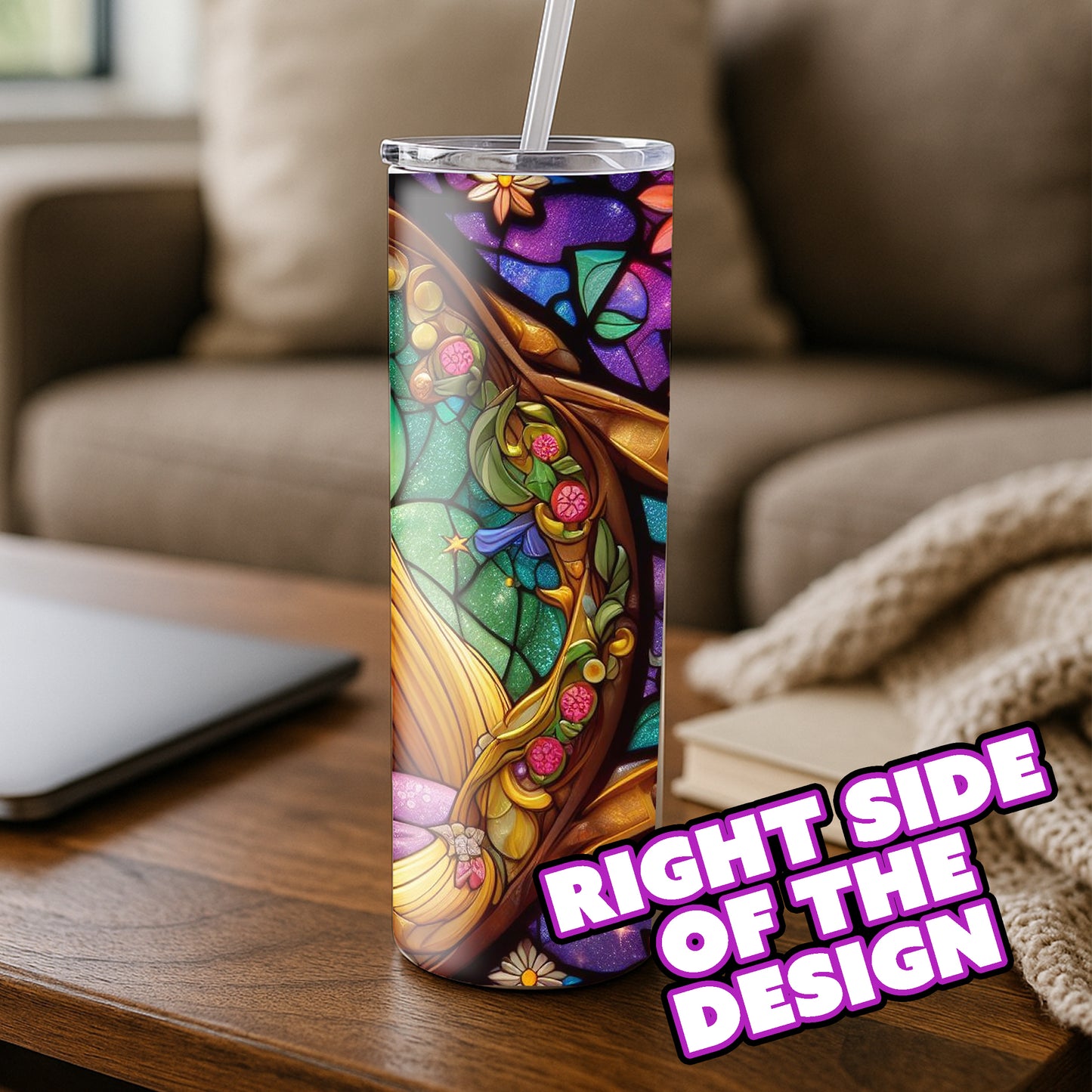 Rapunzel Tumbler - Stained Glass Portrait Edition