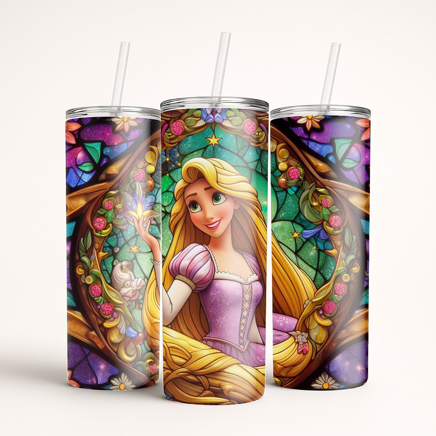 Rapunzel Tumbler - Stained Glass Portrait Edition