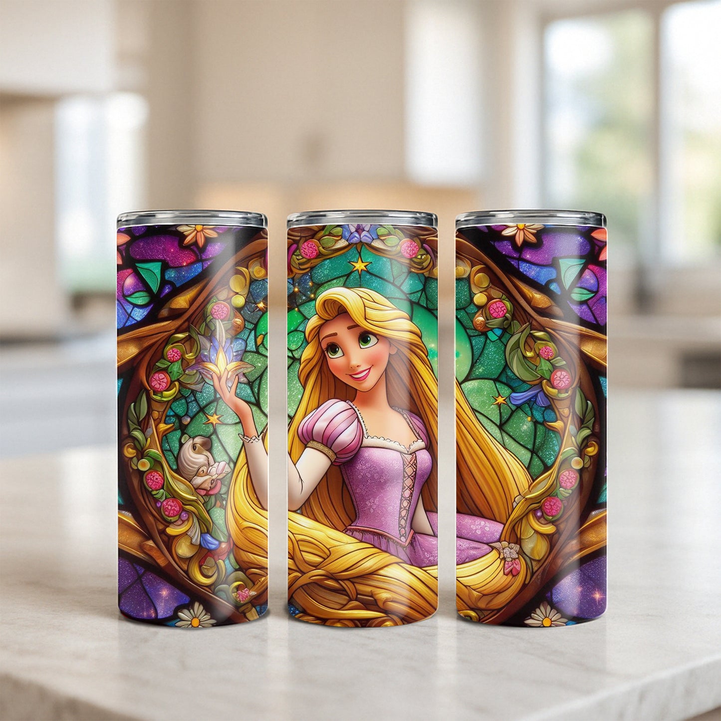 Rapunzel Tumbler - Stained Glass Portrait Edition