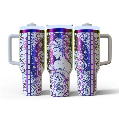 40 oz White/Rainbow Tumbler