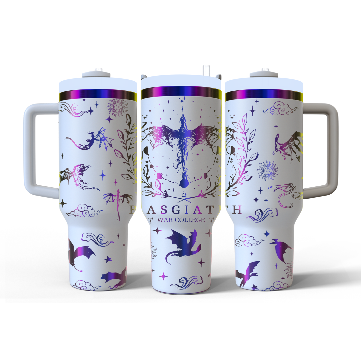 40 oz White/Rainbow Tumbler