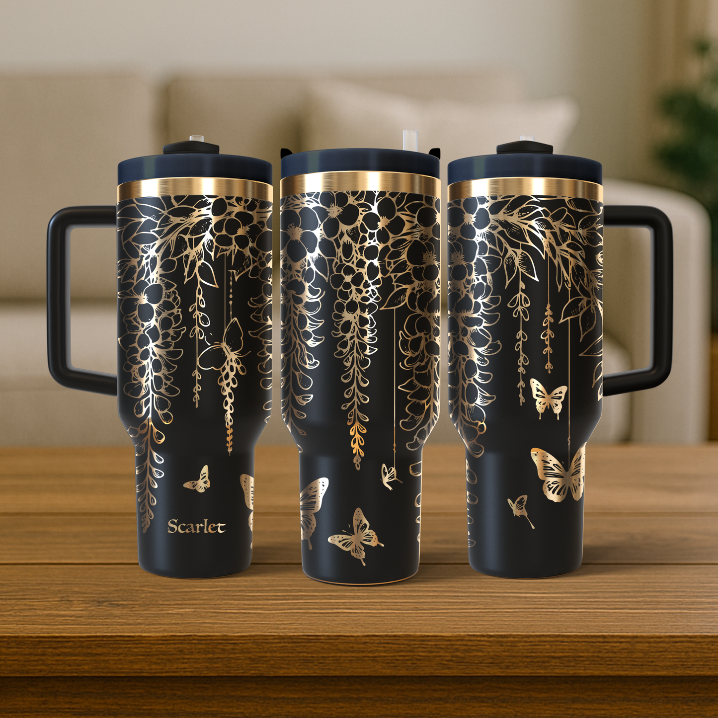 40 oz Black/Gold Tumbler