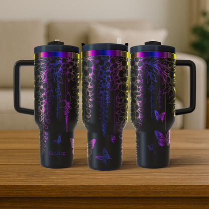 40 oz Black/Rainbow Tumbler
