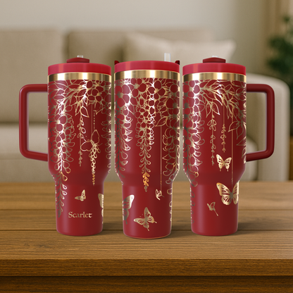 40 oz Red/Gold Tumbler