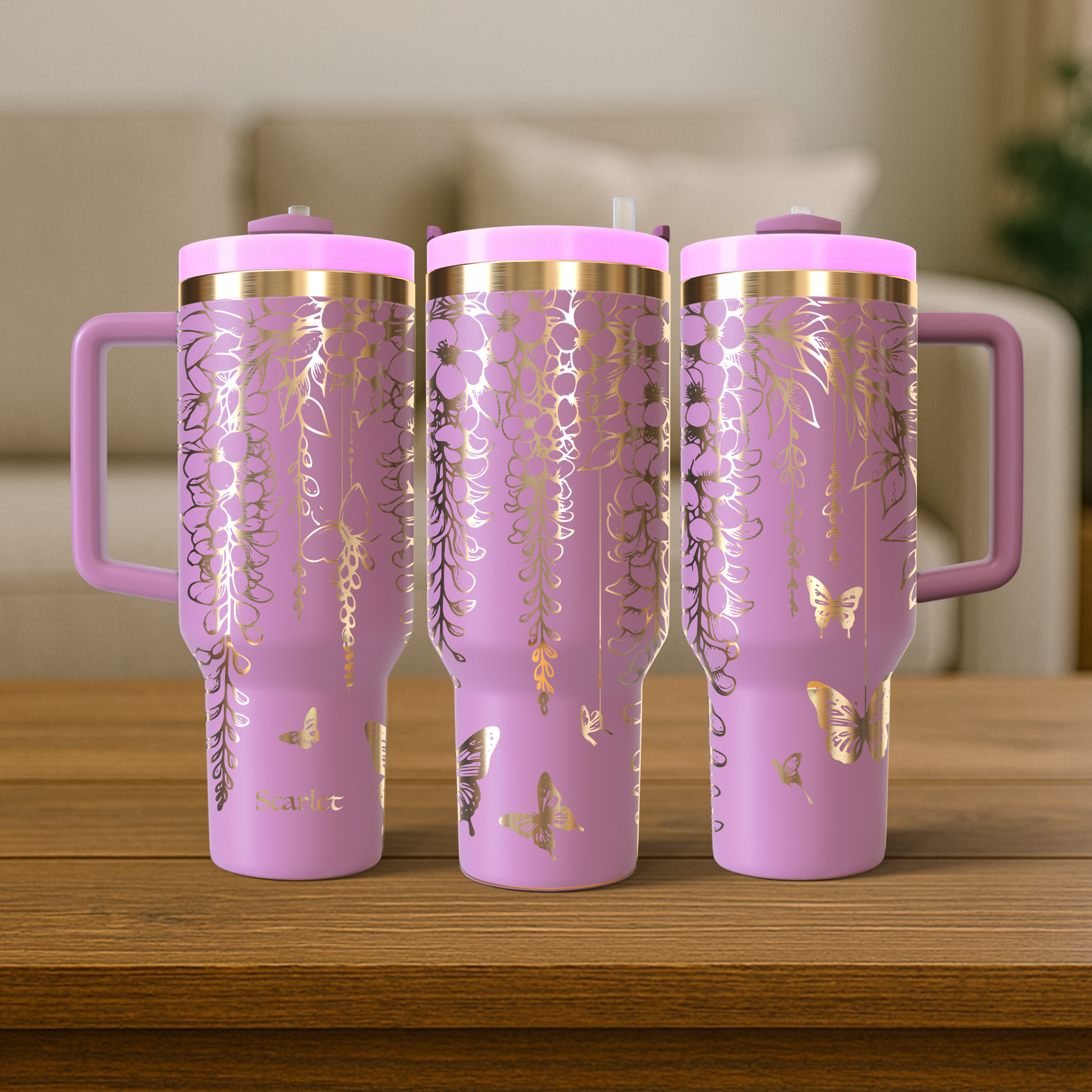 40 oz Soft Pink/Gold Tumbler