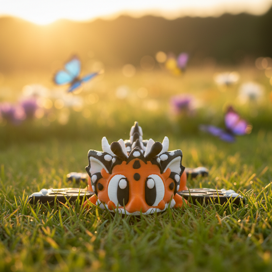 Butterfly Flexi Dragon golden hour meadow