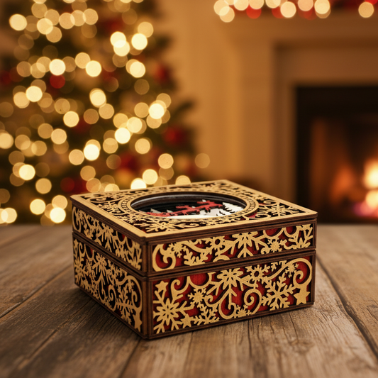 Winter Multilayer Keepsake Box in Christmas setting
